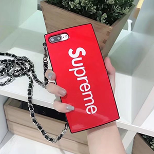 iPhoneXケース Supreme 赤色