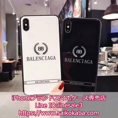 Balenciaga 背面ガラスシンプル風スマホケース