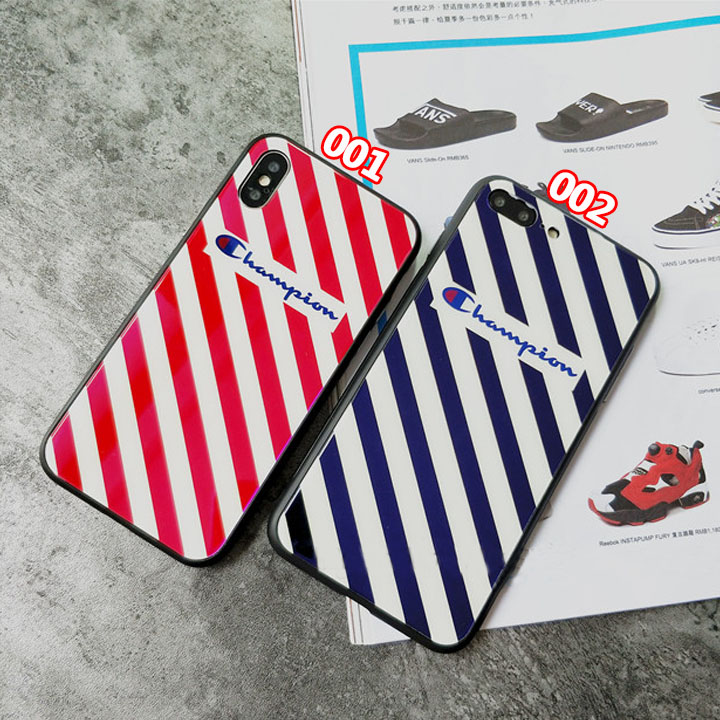 champion iphone8/8plusケース お洒落 ガラス