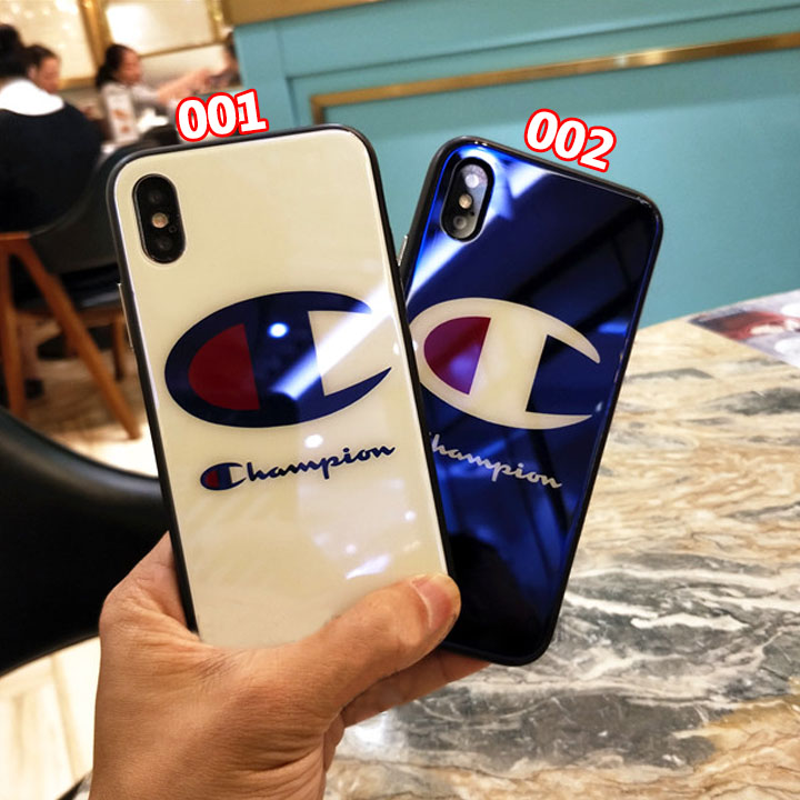 champion iPhone8 plus スマホケース 鏡付き ガラス