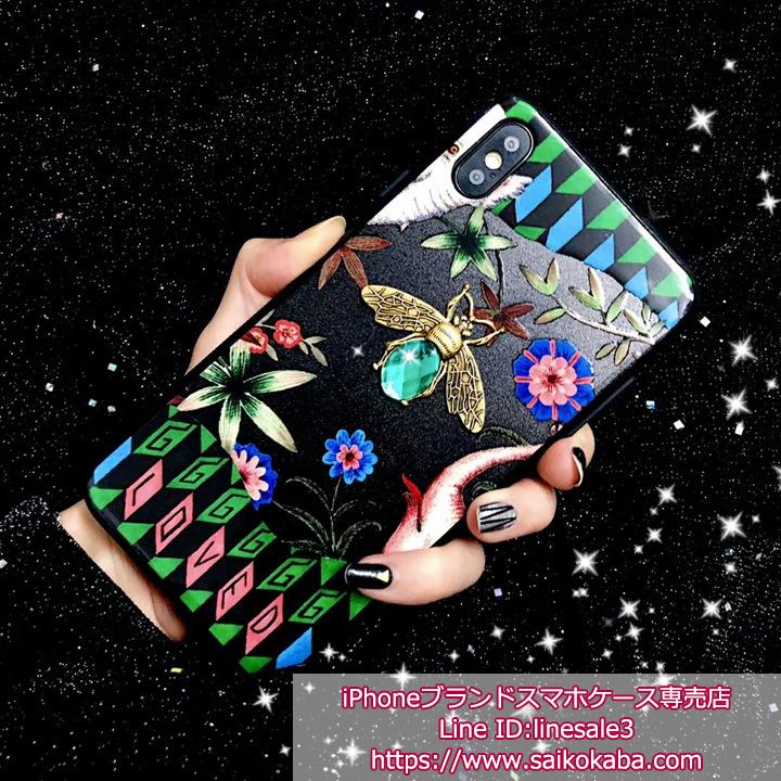 gucci アイホンxs スマホカバー ビー 花柄